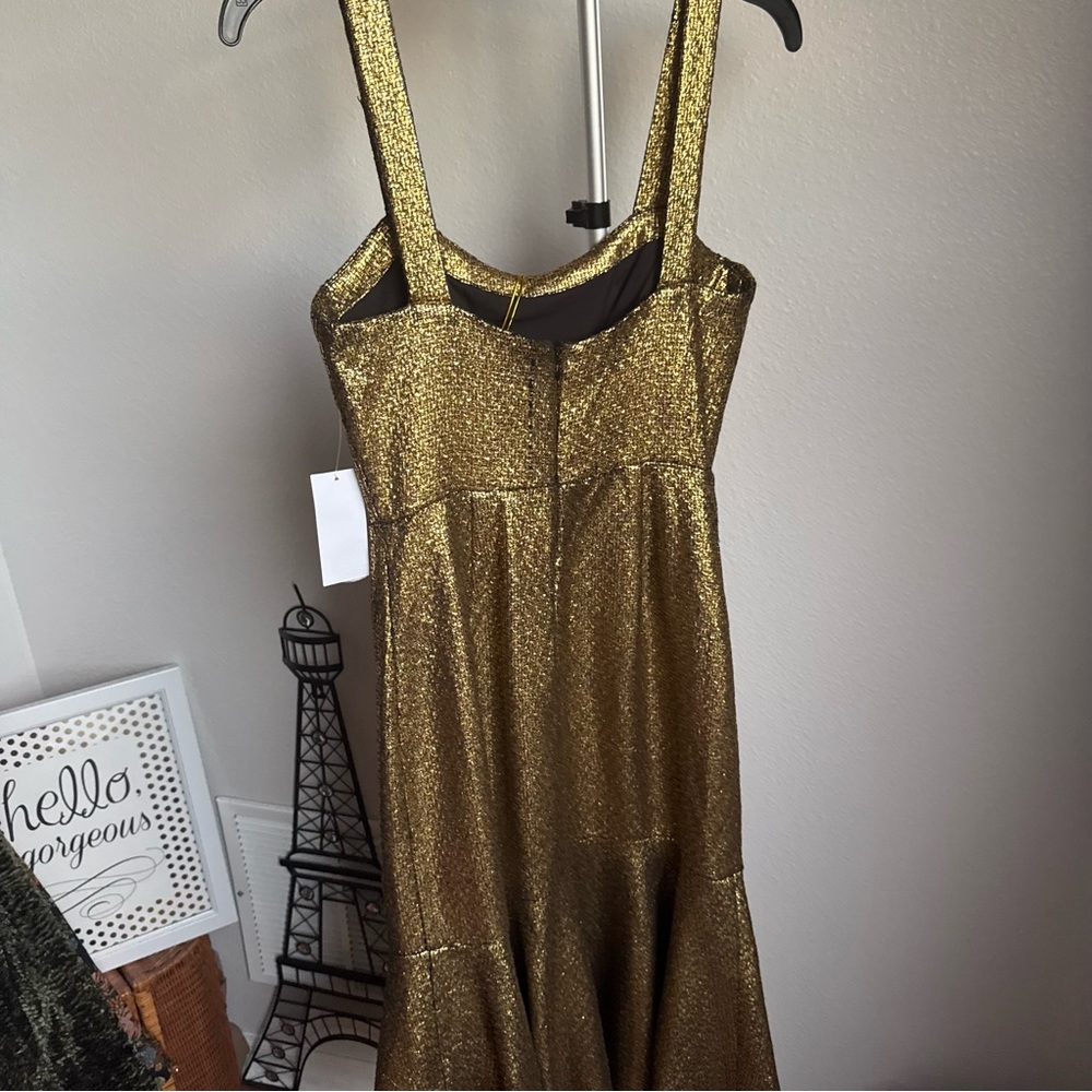 NWT Mestiza New York Jody Midi Gold Dress Sz 4 - Picture 14 of 14